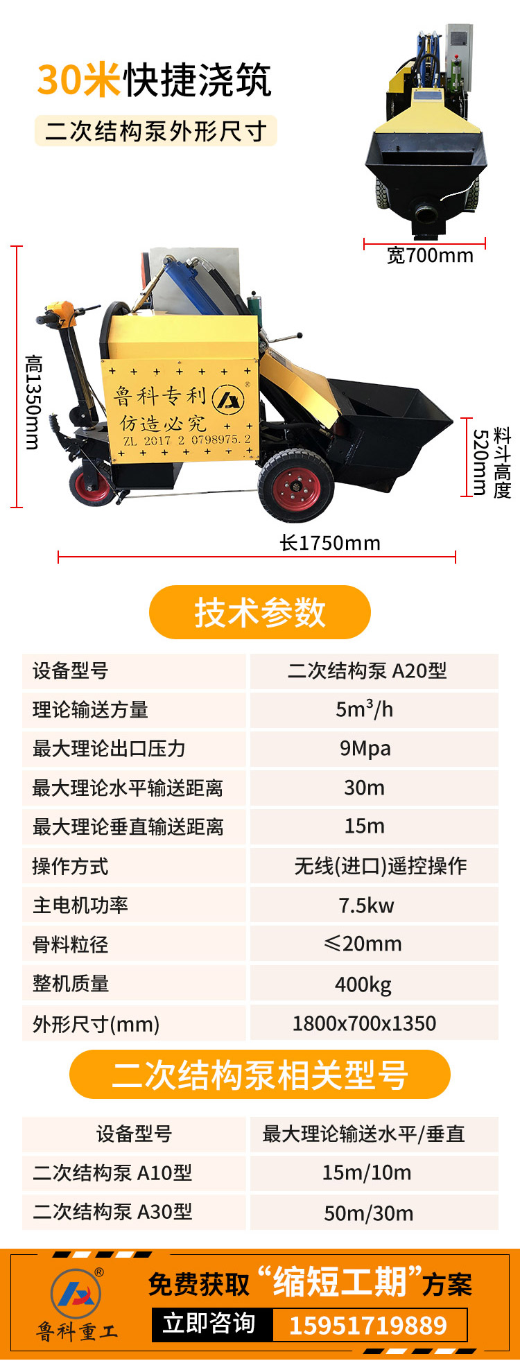 二次結(jié)構(gòu)砼輸送泵型號(hào)